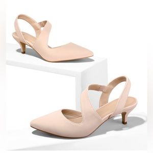 Women’s low heel crossover strap Nude 10